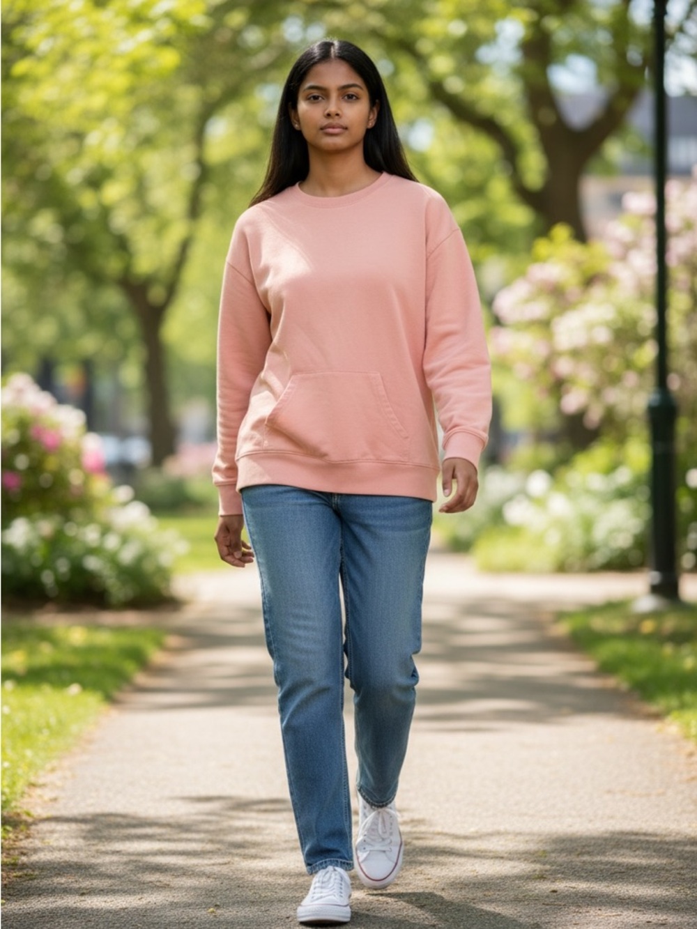 Set-H&M Blue Jeans Size 10+Pink Sweatshirt and Blue Jeans Outfit Ambianco Size L